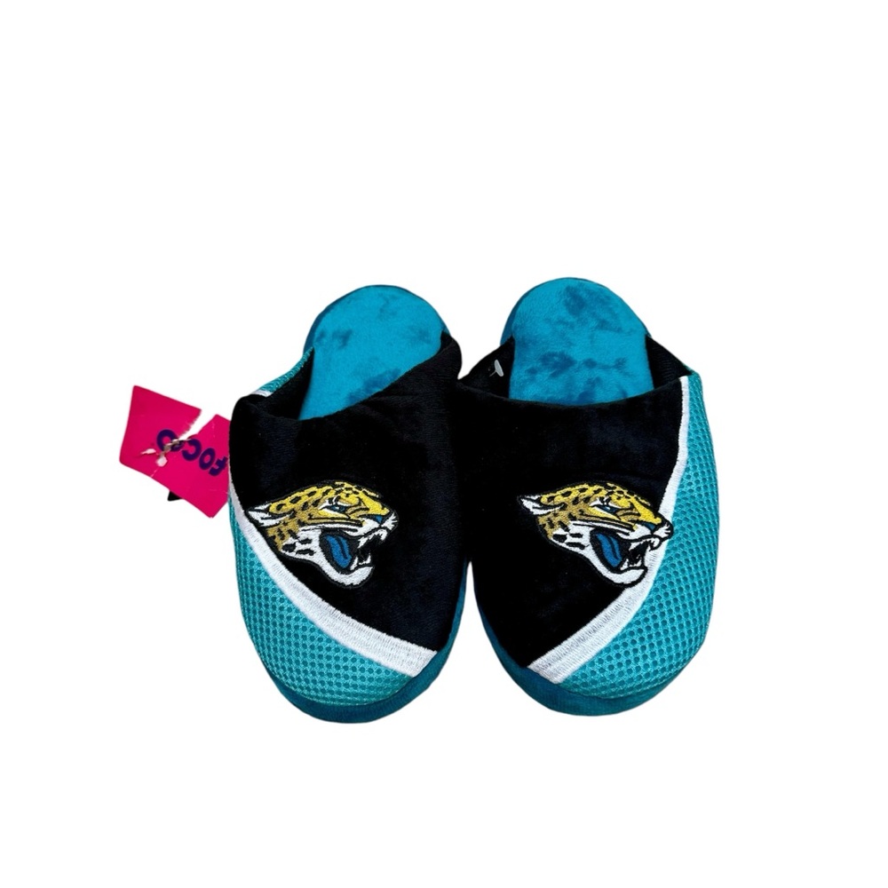 NWT Women’s Foco Jacksonville Jaguars Team Logo Staycation Slippers Size 7